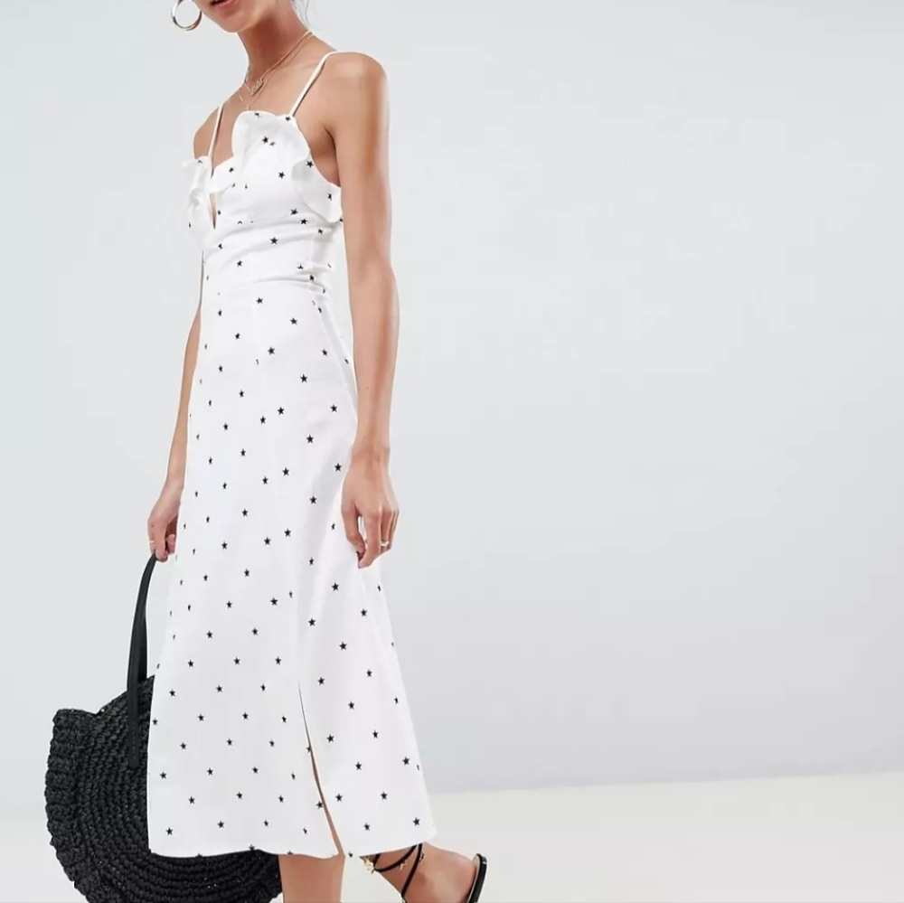 Asos Design Tall Star Print V Front Midi Sundress - image 2